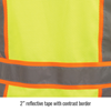 ANSI Class 2 7-Pocket Hi-Vis Safety Vest, Lime - Reflective Tape